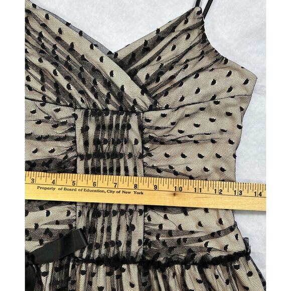 Jessica McClintock Girls Formal Dress 16 Black Lace Swiss Dot Sleeveless Party - Picture 7 of 10